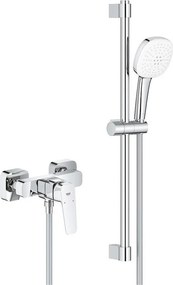 Baterie dus Grohe Cubeo finisaj crom lucios cu set de dus si para cu 2 functii