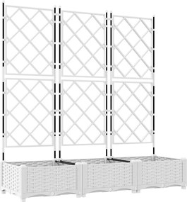 vidaXL Vază pentru Grădină 3 pcs Alb 120 x 40 x 125,5 cm Oțel