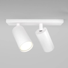 Aplica de perete / tavan cu 2 spoturi directionabile design tehnic Focus S alb