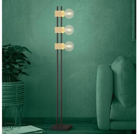 Lampadar Eglo 390194 LEVANTARA 3xE27/40W/230V negru/maro