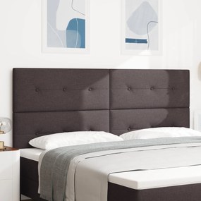 vidaXL Tăblie pat capitonată cu nasturi, maro deschis, 200 cm, textil