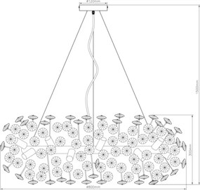 Globo 64135H3C - Candelabru LED cu cristale suspendat pe cablu KATRINA 20xG9/3,5W/230V