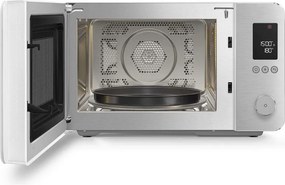Cuptor cu microunde combinat cu aer cald SMEG Collezione MOC02WHMEU, 900 W, 27 l, 25 de programe, închidere lină, setări personalizate, alb mat