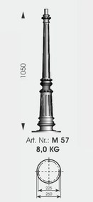 Stalp iluminat exterior din fier forjat, inaltime 153cm, AL 6614
