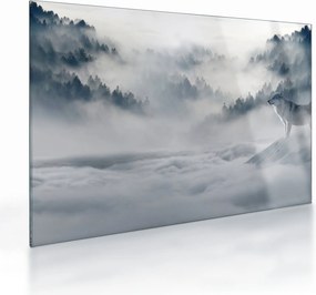 Tablou pe sticlă cu lupi (70x50 cm)