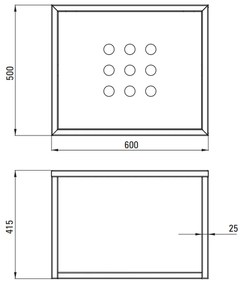 Set consola baie suspendata neagra Deante Temisto cu lavoar inclus 60 cm 600x500 mm