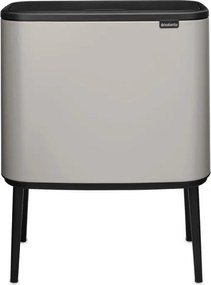 Cos de gunoi Brabantia Bo Touch 1010454, 3x11 l, Deschidere lina si silentioasa, Gri