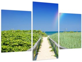 Tablou - Peisaj și curcubeu (90x60 cm)