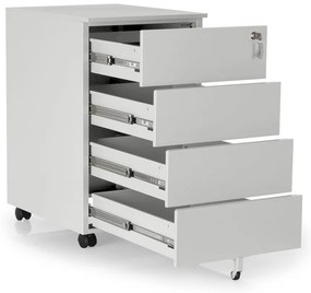 Comodă metalică 40 x 50 x 66,5 cm - 4 sertare, gri - ral 7035