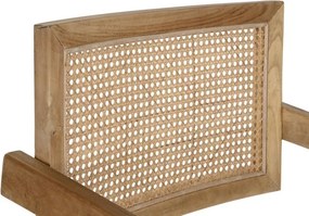 Scaun dining din lemn de tec si rattan, "Teqa"