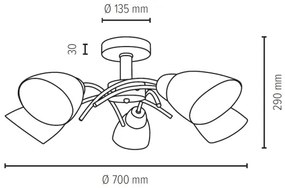 Lustră aplicată Spot-Light 8141574 VILETTA 5xE27/40W/230V