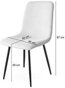 Set de masa 1 + 4, masa CITY 110x75 cm stejar artisan + scaun de masa crem RIFT cu picioare negre