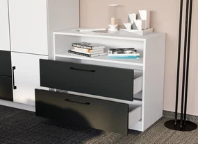 Set Dormitor alb cu gri- Mara -Pat tapitat Configuratia 10
