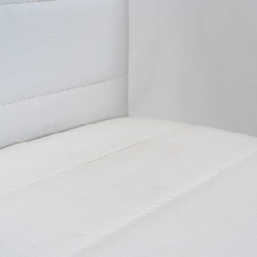 Scaun de masă Tino NOVA, piele textilă albă + metal - alb