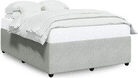 vidaXL Cadru de pat fără saltea, gri deschis, 140x190 cm, catifea