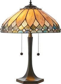 Endon 112183 - Lampă de masă Tiffany BROOKLYN 2xE14/10W/230V Ø 40 cm