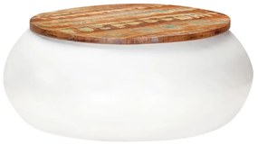 323534 vidaXL Măsuță de cafea, alb, 68x68x30 cm, lemn masiv reciclat