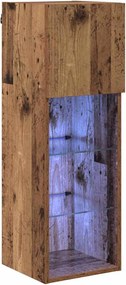 vidaXL Sistem de TV montat pe perete Lemn vechi 30,5 x 30 x 90 cm