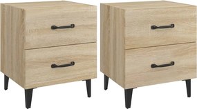 vidaXL Noptiere, 2 buc., stejar sonoma, 40x35x47,5 cm