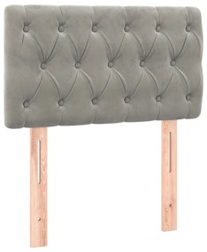 vidaXL Tăblie de pat, gri deschis, 80x7x78/88 cm, catifea