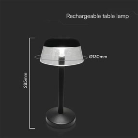 Lampă LED tactilă reîncărcabilă dimabilă de masă LED/3W/5V 3000-6000K negru