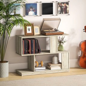 HOMCOM Măsuță de cafea modernă în formă de S cu 4 rafturi 90x30x61 cm Lemn | Aosom Romania