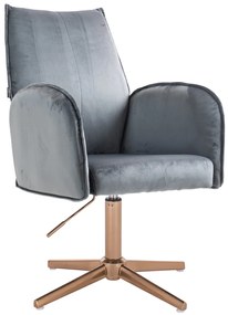 HR280CROSS Scaun Grafit  din Catifea cu Bază Aurie