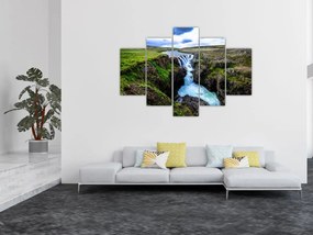 Tablou - Cascada intre stânci (150x105 cm)