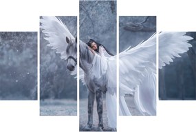 Tablou - Fata și unicorn (150x105 cm)