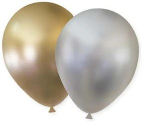 La mulți ani Set de 6 baloane Shiny Silver, Gold