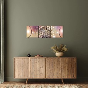 Tablou - Mandala cu elemente (cu ceas) (90x30 cm)