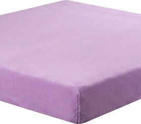 decoDoma Cearceaf cu elastic din micropluş mov 90 x 200 cm