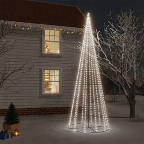 Brad de Craciun conic, 732 LED-uri, alb rece, 160x500 cm Alb rece, 500 x 160 cm, 1