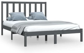3105172 vidaXL Cadru de pat, gri, 160x200 cm, lemn masiv de pin