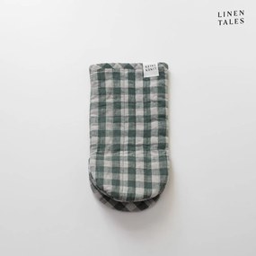 Mănușă de bucătărie din in Forest Green Gingham – Linen Tales