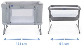 Pătuț pentru bebeluși Chicco 3v1 NEXT2ME FOREVER gri închis