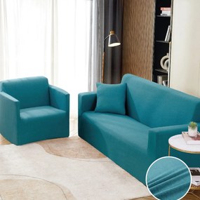 Husa elastica moderna pentru canapea 3 locuri, spandex / poliester, turquoise, HEJ3-43