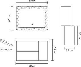 Set lemn masiv Mobilier Baie Suspendat Paige Model P3