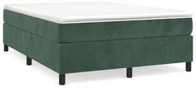 3121117 vidaXL Cadru de pat box spring, verde închis, 140x190 cm, catifea
