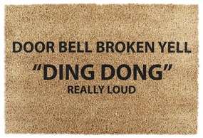 Covoraș de intrare din fibre de nucă de cocos 40x60 cm Yell Ding Dong – Artsy Doormats