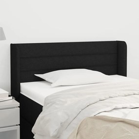 vidaXL Tăblie de pat cu aripioare negru 103x16x78/88 cm textil