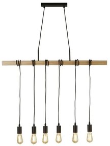 Lustra din lemn cu 6 pendule design rustic Woody