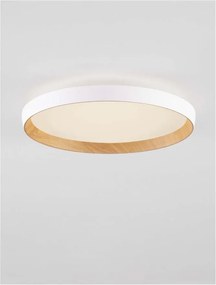 Plafoniera LED design decorativ VOMOS alb/lemn D-40cm
