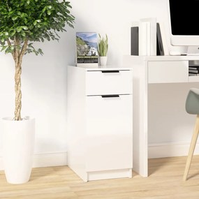 811508 vidaXL Dulap de birou, alb extralucios, 33,5x50x75 cm, lemn prelucrat