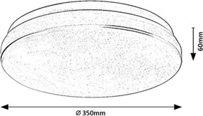 Plafoniera exterior LED 3000K, IP44, Senzor de miscare, Telecomanda, Lowar 35cm