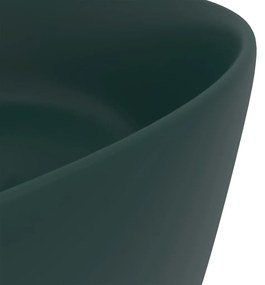 Chiuveta baie lux verde inchis mat 40x15 cm ceramica rotund matte dark green