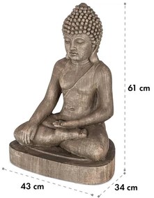 Gautama, statuie de grădină, 43 x 61 x 34 cm, fibreclay, maro