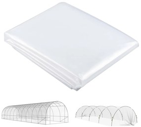 Outsunny Acoperiș pentru Seră 6x10m din PP Anti UV și Impermeabil Transparent | Aosom Romania