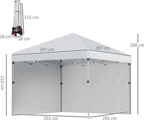 Outsunny Tonela barnum de grădină pop-up pliant reglabilă în înălțime protecție UV 30+ 2 pereți laterali sac de transport inclus | Aosom Romania