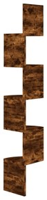 Raft de perete de colt, stejar afumat, 19x19x123 cm, PAL 1, Stejar afumat